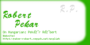 robert pekar business card